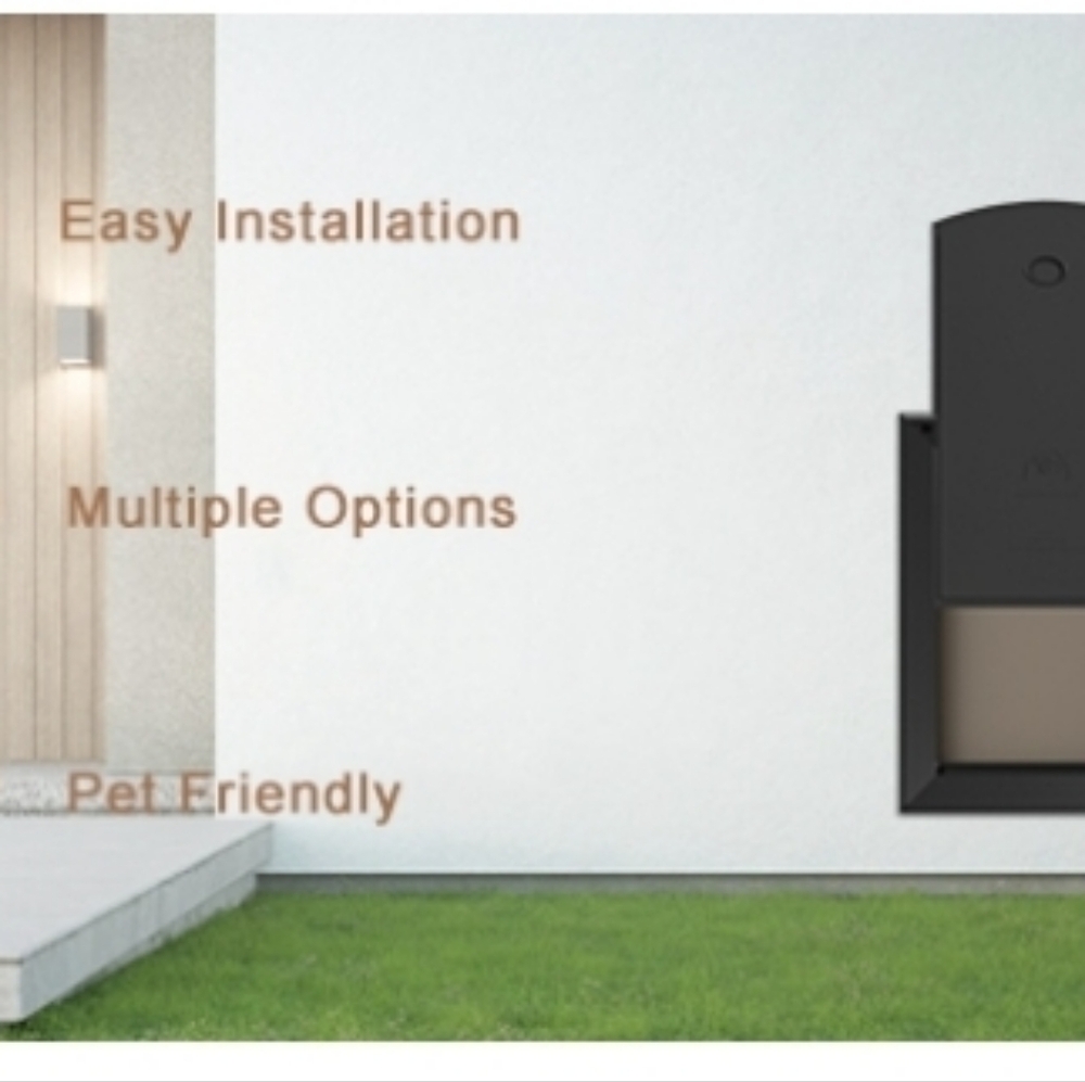 HEAVY DUTY DOG DOOR w/ALUMINUM FRAME w/2 MAGNETIC FLAPS & 2 SLIDING LOCK PANELS - Picture 8 of 8